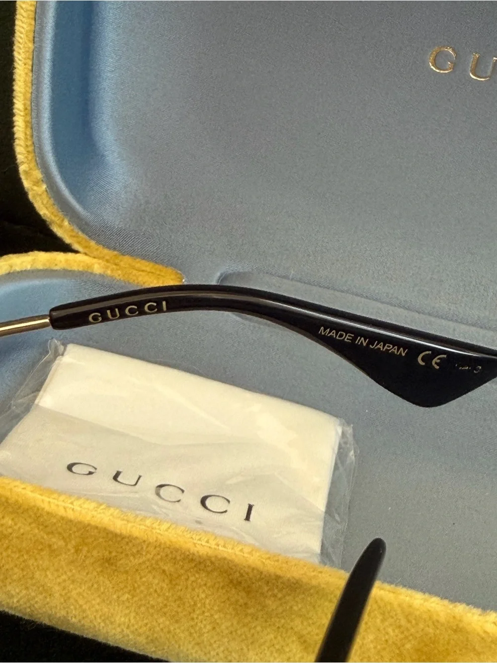 Authentic Gucci Round Black Sunglasses - Black Lenses